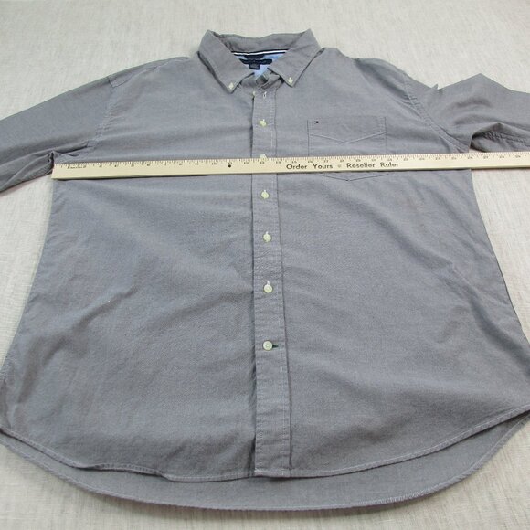 Tommy Hilfiger Shirt Mens 2XL Gray Classic Fit Long Sleeve Collared Button Down - Picture 7 of 8